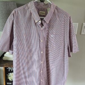 Dockers Red and Blue Casual Button Down Shirt
